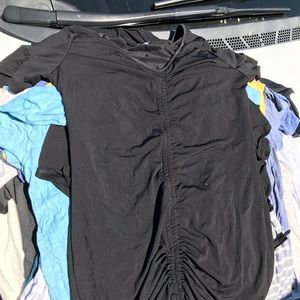 Black stretchy rouch dress